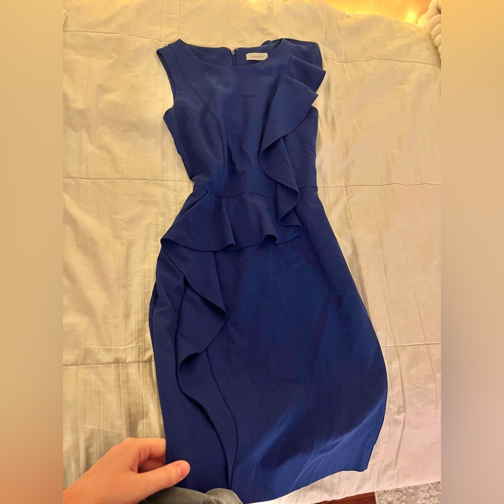 Women’s fitted Calvin Klein dress with ruffles